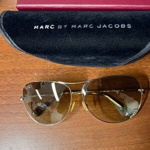 Marc by Marc Jacobs Gold Aviator Sunglasses